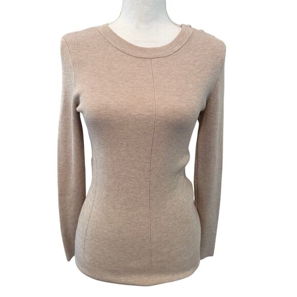 White House Black Market Sweaters - WHBM White House Black Market Ribbed Sweater Top Oatmeal S
